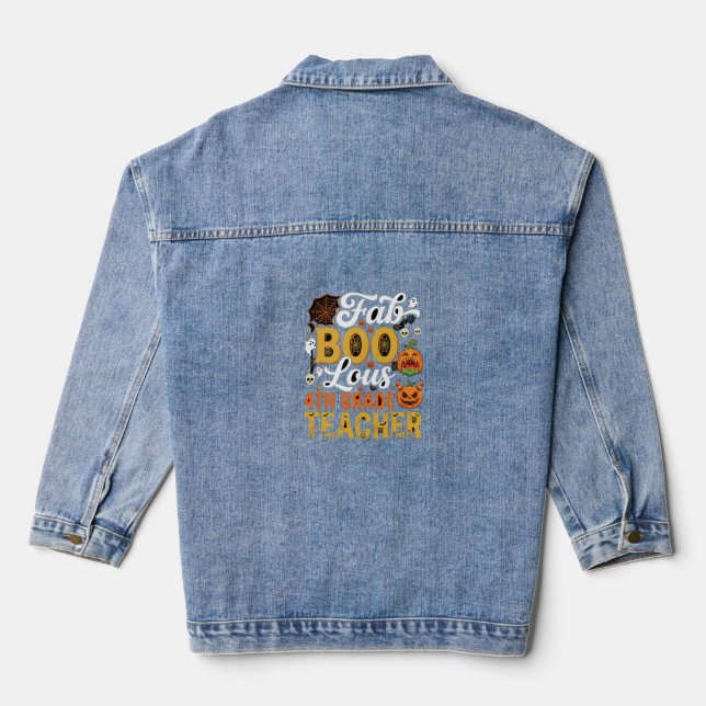 Veste En Jean Enseignant de 4e année Faboolous Halloween (Verso)