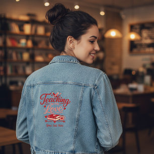 Veste En Jean Enseignement personnalisé avec amour Professeur de
