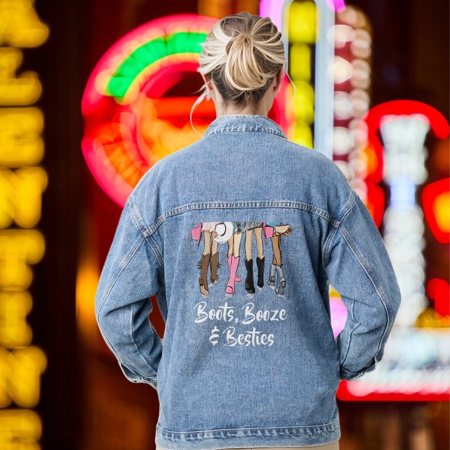Veste En Jean Enterrement de vie de jeune fille Nashville Boot B (Créateur téléchargé)