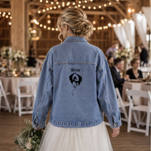 Veste En Jean Épée de dragon de fantasy noir audacieux Roses rou