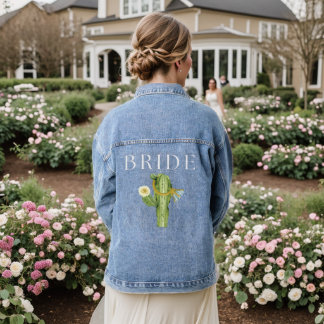 Veste En Jean Épouse à être blanc Script Mariage Denim Jacket