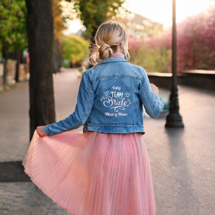 Veste En Jean "Équipe de la mariée" Demoiselles d'honneur Témoin