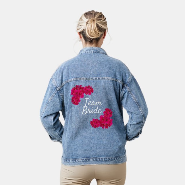 Veste En Jean Équipe des Fleurs roses (Modèle)
