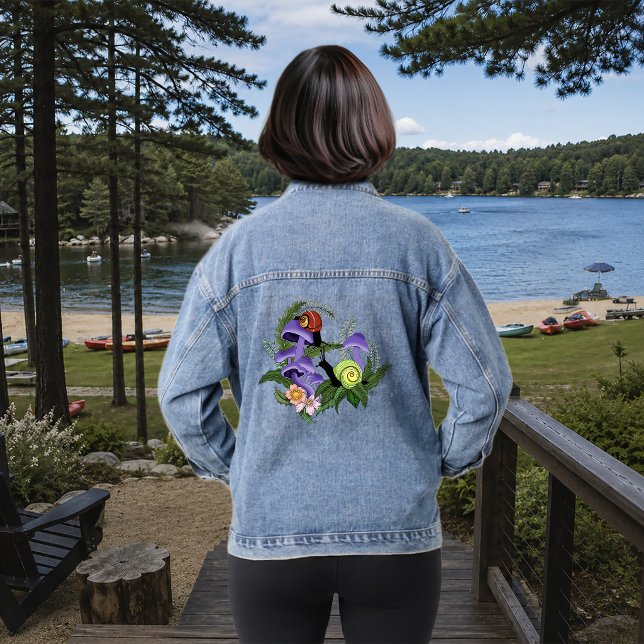 Veste En Jean Escargots cubains champignons violets (Créateur téléchargé)