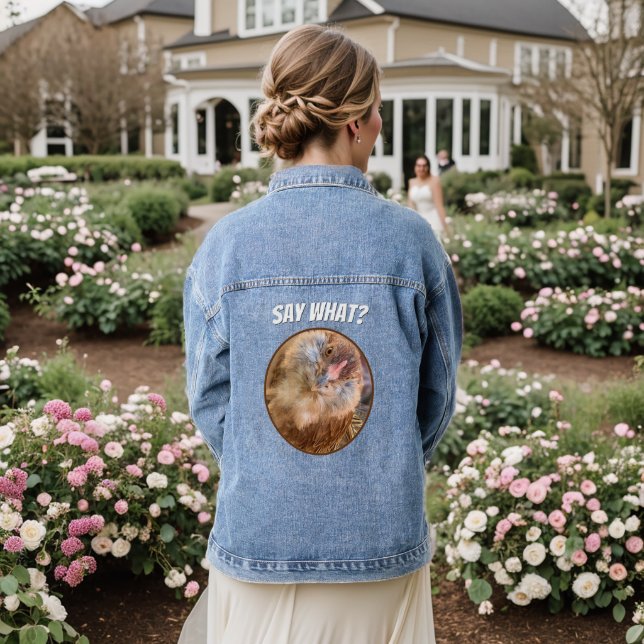 Veste En Jean Espace réservé à la tête de poulet humoristique Ph (Mariage Retour)