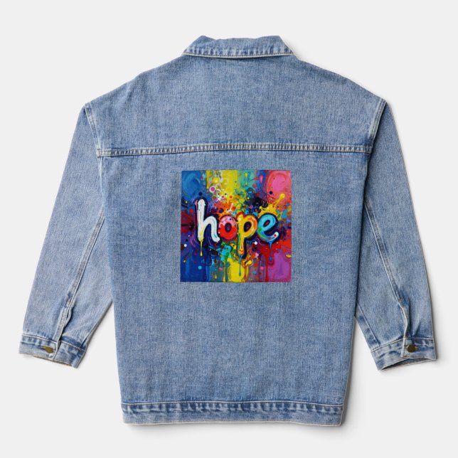 Veste En Jean Espoir Style Graffiti Abstrait 104 (Verso)