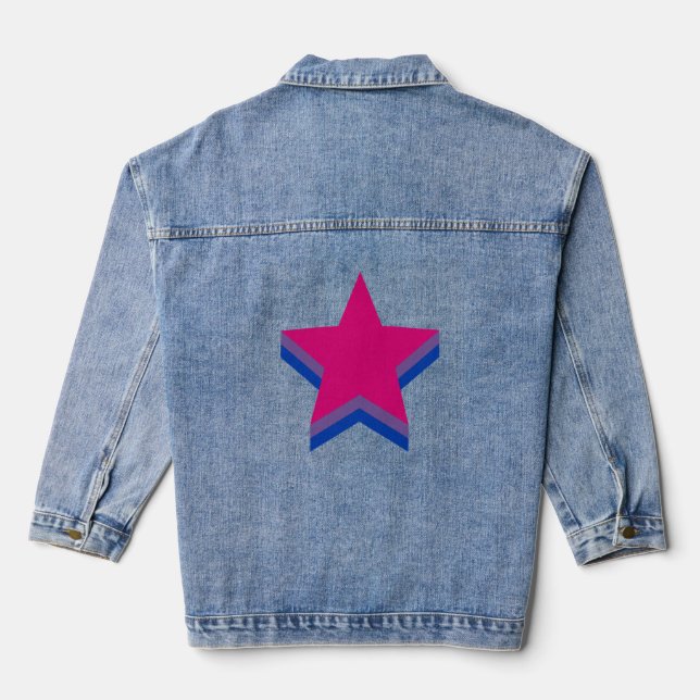 Veste En Jean étoiles de fierté de bisexualité (Verso)