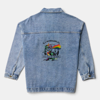 Veste En Jean Être Un Rex Unicornasaurus Dans Un Champ De Unicor