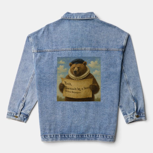 Veste En Jean Exit, pursued by a bear Shakespeare quote bear (Verso)