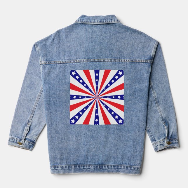 Veste En Jean Explosion de soleil patriotique (Verso)