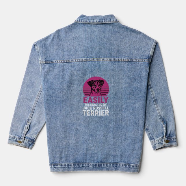 Veste En Jean Facilement Distrait Par Jack Russell Terrier (Verso)