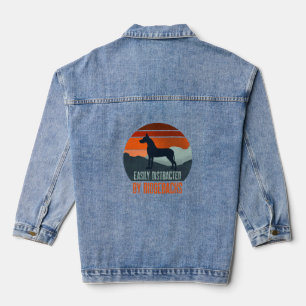 Veste En Jean Facilement Distrait Par La Promenade De Rhodesian