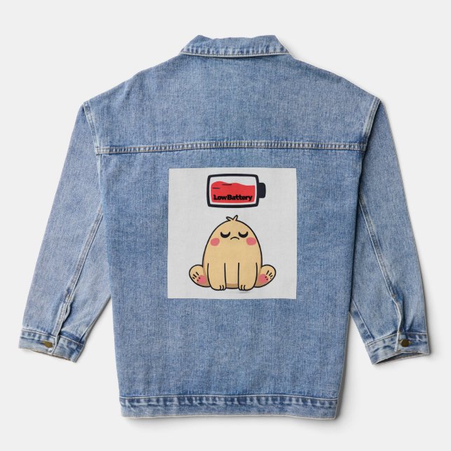 Veste En Jean Faible humeur de batterie - Drôle Doodle comique (Verso)