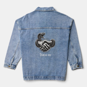 Veste En Jean Faire Confiance à Personne — Serrement de Main de