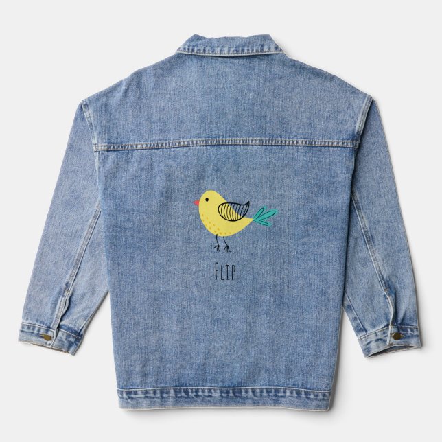 Veste En Jean Faire un doigt d'honneur (Verso)