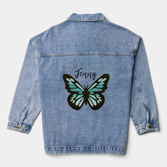 Veste En Jean Fairycore, papillon, nommé (Verso)