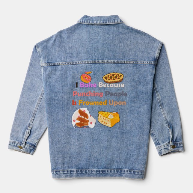 Veste En Jean Fantastique Chemise À Cuisson : Je Cuis Parce Que  (Verso)