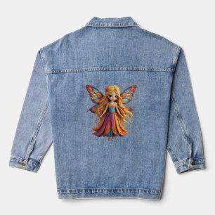 Veste En Jean Fée de fantasy enchanteresse avec des ailes coloré