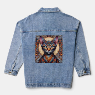 Veste En Jean Félin fantastique orné mythique royal