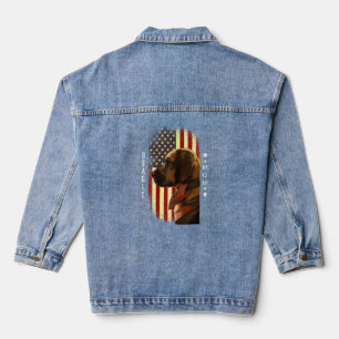 Veste En Jean Femme Beagle Maman Américaine Drapeau Patriotique