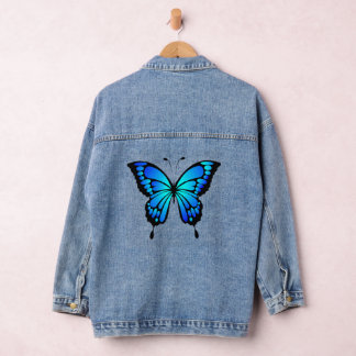 Veste En Jean Femme personnalisée Denim Jean Veste Papillon