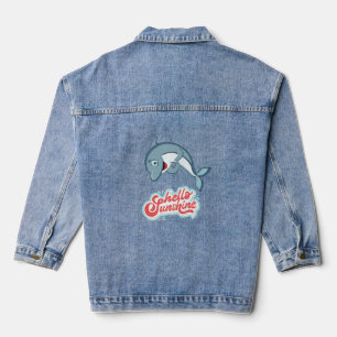 Veste En Jean Femme, s Dolphin Art Design Denim Jean Jacket