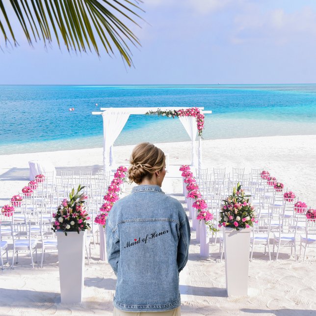 Veste En Jean Fête de bachelorette Mariage d'honneur (Maid of Honor Bridal Wedding Bachelorette Party Denim Jacket)