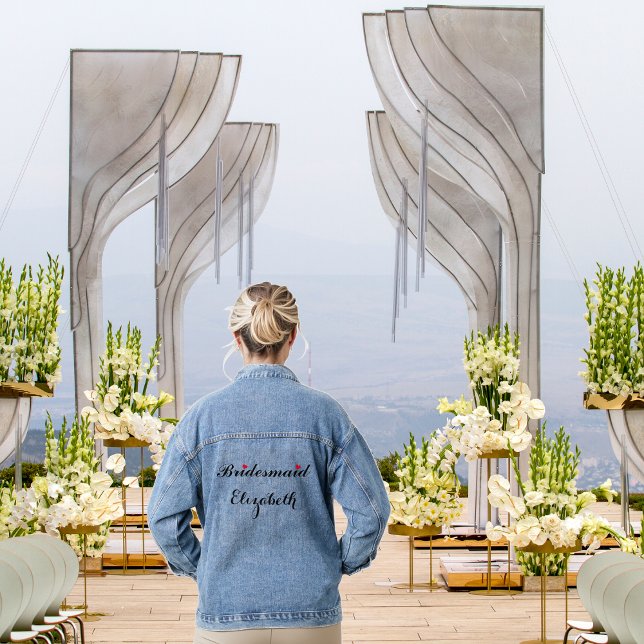 Veste En Jean Fête de Mariage de Bridesmaid personnalisée (Personalized Bridesmaid Wedding Bachelorette Party Denim Jacket)