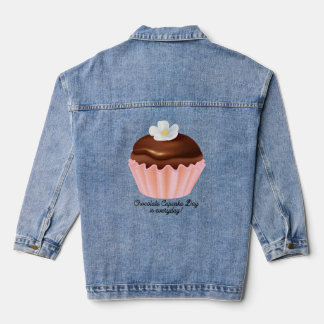 Veste En Jean Fête nationale de la Cupcake, fleur