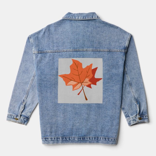 VESTE EN JEAN FEUILLES D'AUTOMNE (Verso)