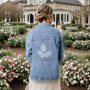 Veste En Jean Feuilles de brique d'impression Cyano