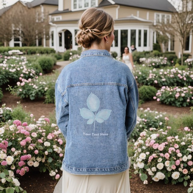 Veste En Jean Feuilles de brique d'impression Cyano (Mariage Retour)