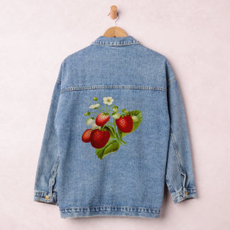 Veste En Jean Feuilles de feuilles de fruits alimentaires