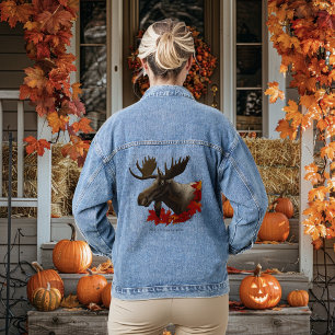 Veste En Jean Feuilles de l'érable rouge orignal