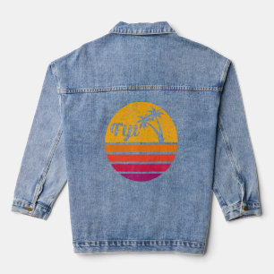 Veste En Jean Fidji style rétro les années 70 les années 80 Palm