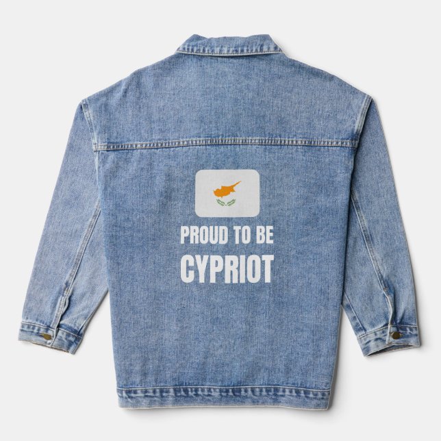 Veste En Jean Fière d'être chypriote (Verso)