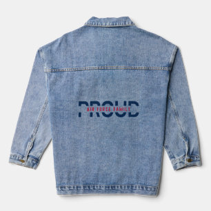 Veste En Jean Fière famille de la Force aérienne pour hommes fem