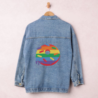 Veste En Jean Fierté de la communauté LGBT. Donut arc-en-ciel