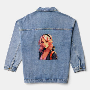 Veste En Jean Fille d'anime radieuse : Belle art manga