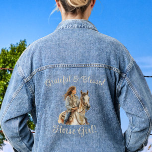 Veste En Jean Fille de cheval personnaliser Jean