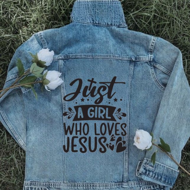 Veste En Jean Fille qui aime Jésus croise girly (Créateur téléchargé)