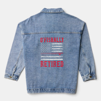Veste En Jean Firefighter Fishing Retirement Usa Drapeau Patriot