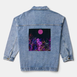 Veste En Jean Flamant rose à la soirée dansante.