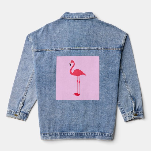 Veste En Jean Flamant rose rose Bird-64305 (Verso)