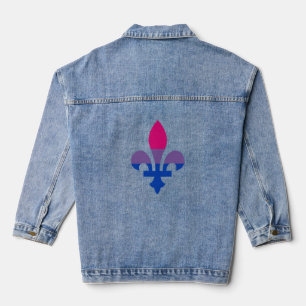 Veste En Jean Fleur de lis de la fierté de la bisexualité