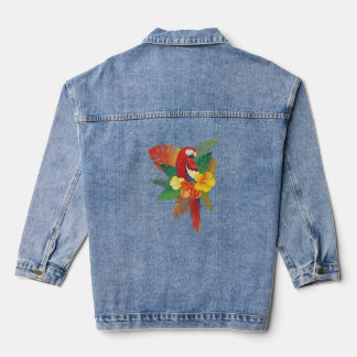Veste En Jean Fleur de perroquet tropical