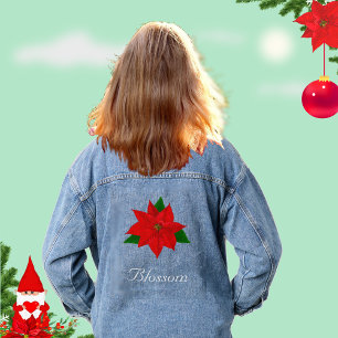 Veste En Jean Fleur de poinsettia magnifique