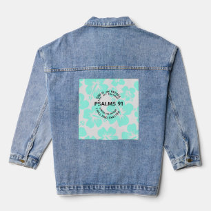 Veste En Jean Fleur de psaume 91 à la menthe