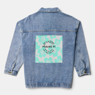 Veste En Jean Fleur de psaume 91 à la menthe