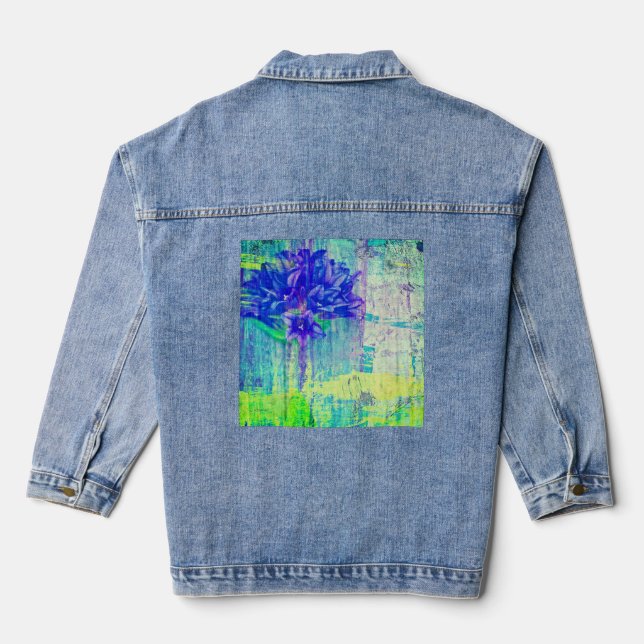 Veste En Jean Fleur de violet bleu (Verso)